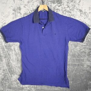 Polo‎ Ralph Lauren Mens Polo Shirt L Blue Striped Short Sleeve Cotton